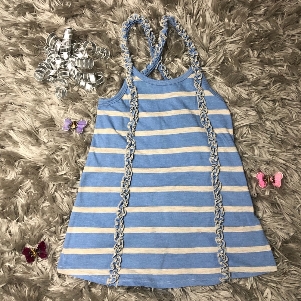 Splendid Striped Ruffle Dress Child size 6X - Picture 2 of 6